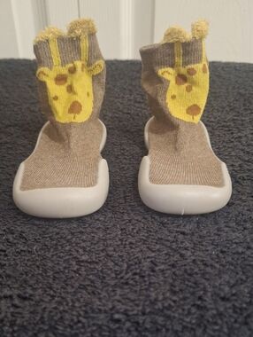 Tiny Explorings Giraffe Sock Shoes - Tan Brown - 20/21 (6-12 Months)